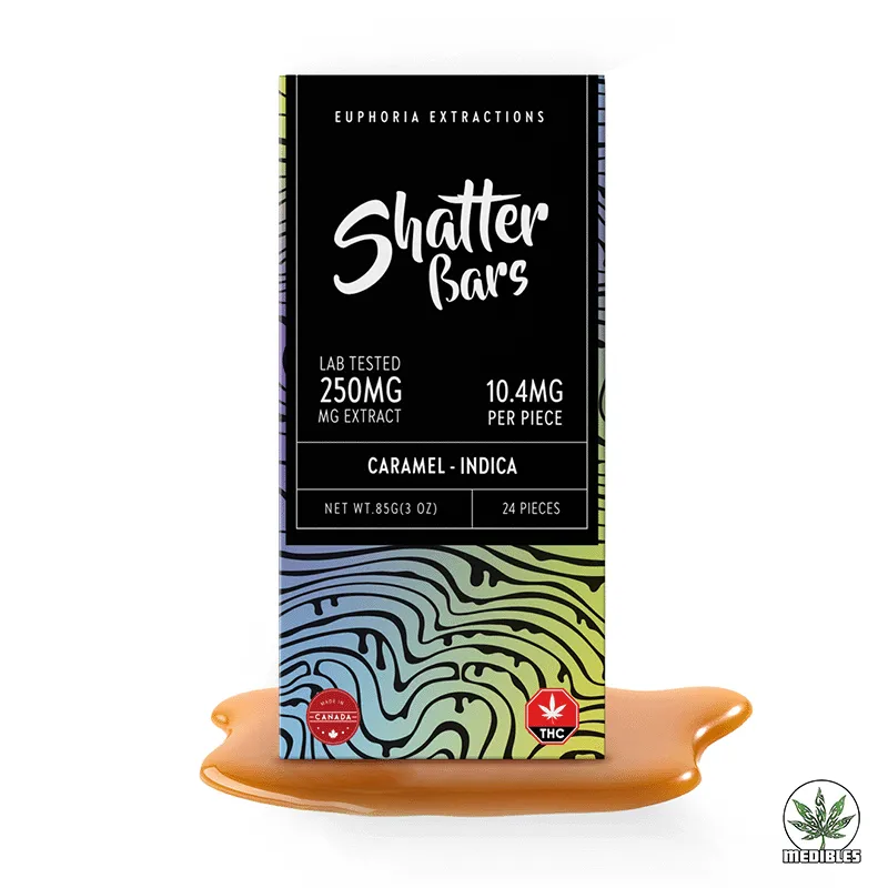 Euphoria Extractions Shatter Bars Indica — premium edibles at Mohawk Medibles Canada