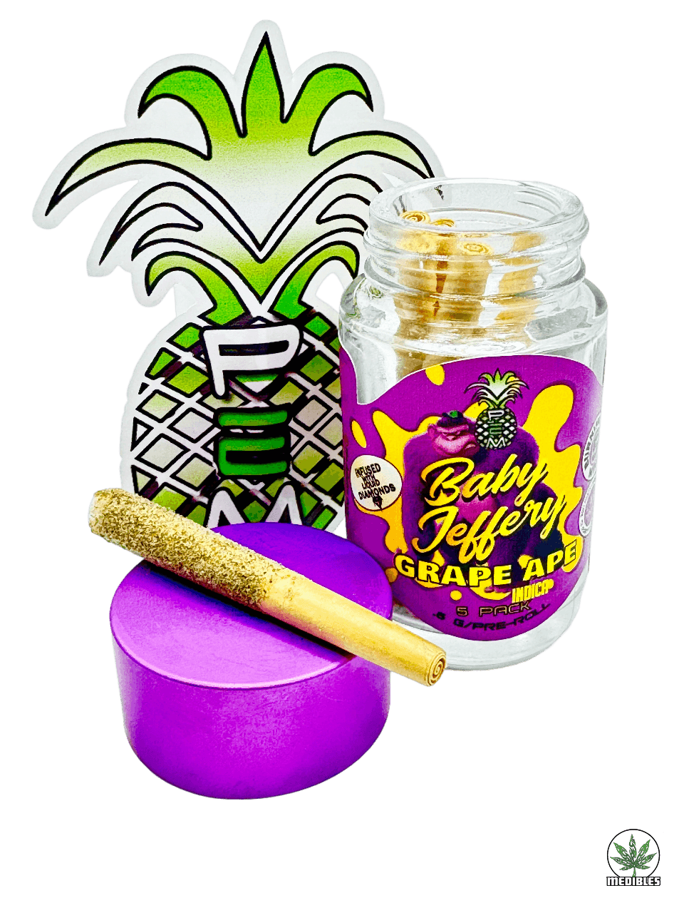 Pineapple Express Meds (PEM) Baby Jeffery Pre-Roll 5 Pack - Mohawk Medibles