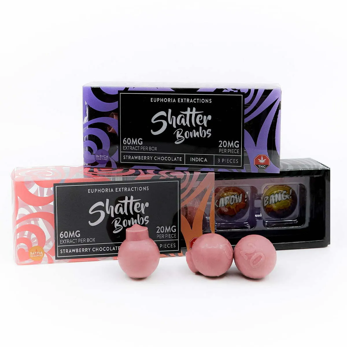 Euphoria Extractions Shatter Bombs 60mg — premium edibles at Mohawk Medibles Canada
