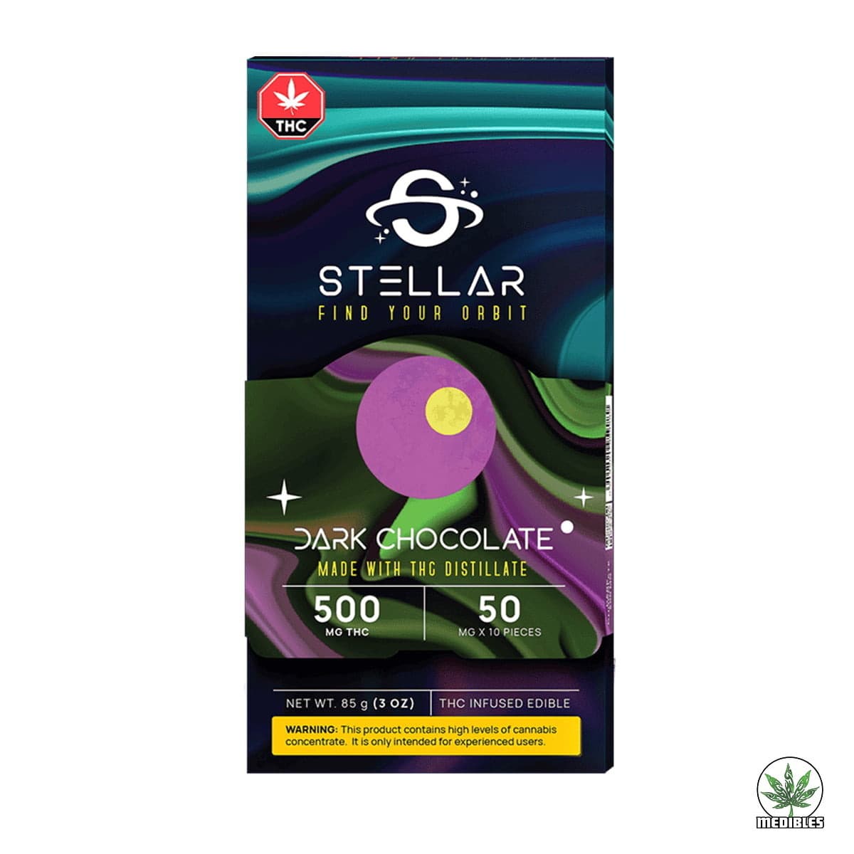 STELLAR THC Dark Chocolate Bar — premium edibles at Mohawk Medibles Canada