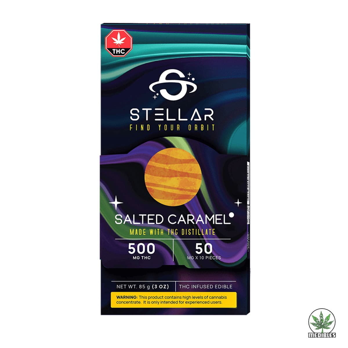 STELLAR THC Salted Caramel Bar - Mohawk Medibles