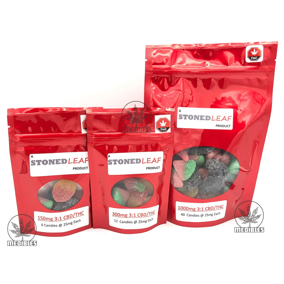 Stoned Leaf Gummies 3:1 CBD/THC — premium edibles at Mohawk Medibles Canada