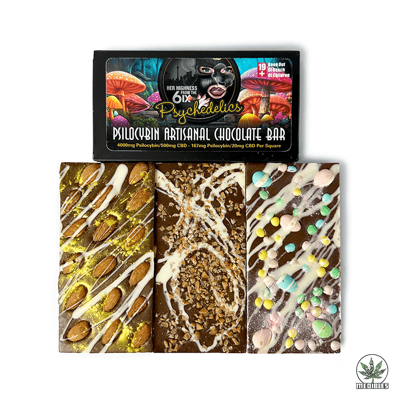Her Highness from the 6ix artisanal psilocybin chocolate bar with premium cocoa and magic mushrooms available in Canada