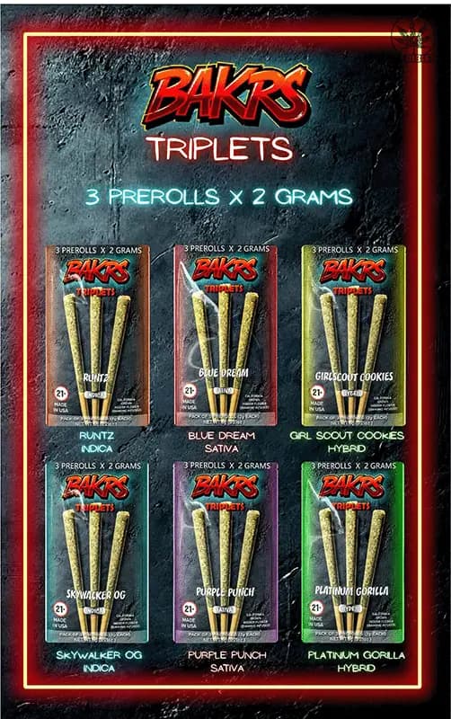 Bakrs Triplets Pre Rolls — premium flower at Mohawk Medibles Canada