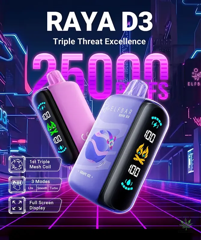 Elf Bar Raya D3 Nicotine Vape — premium brands at Mohawk Medibles Canada