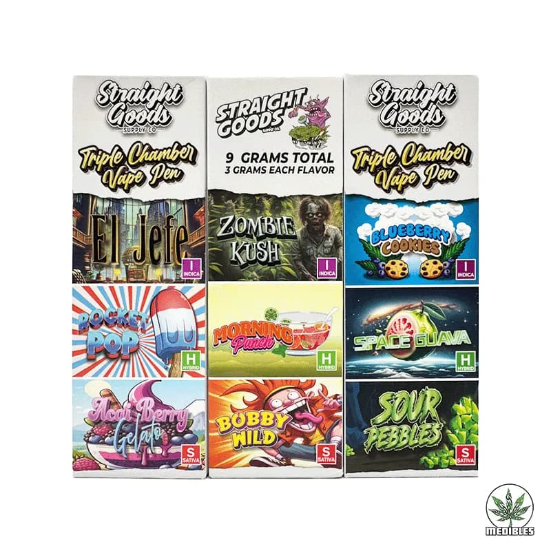 STRAIGHT GOODS Triple Chamber 9G Disposable THC Vape — premium disposables at Mohawk Medibles Canada