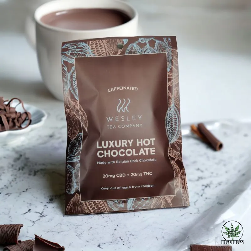 Wesley Tea Company Luxury 1:1 Hot Chocolate 40mg — premium edibles at Mohawk Medibles Canada